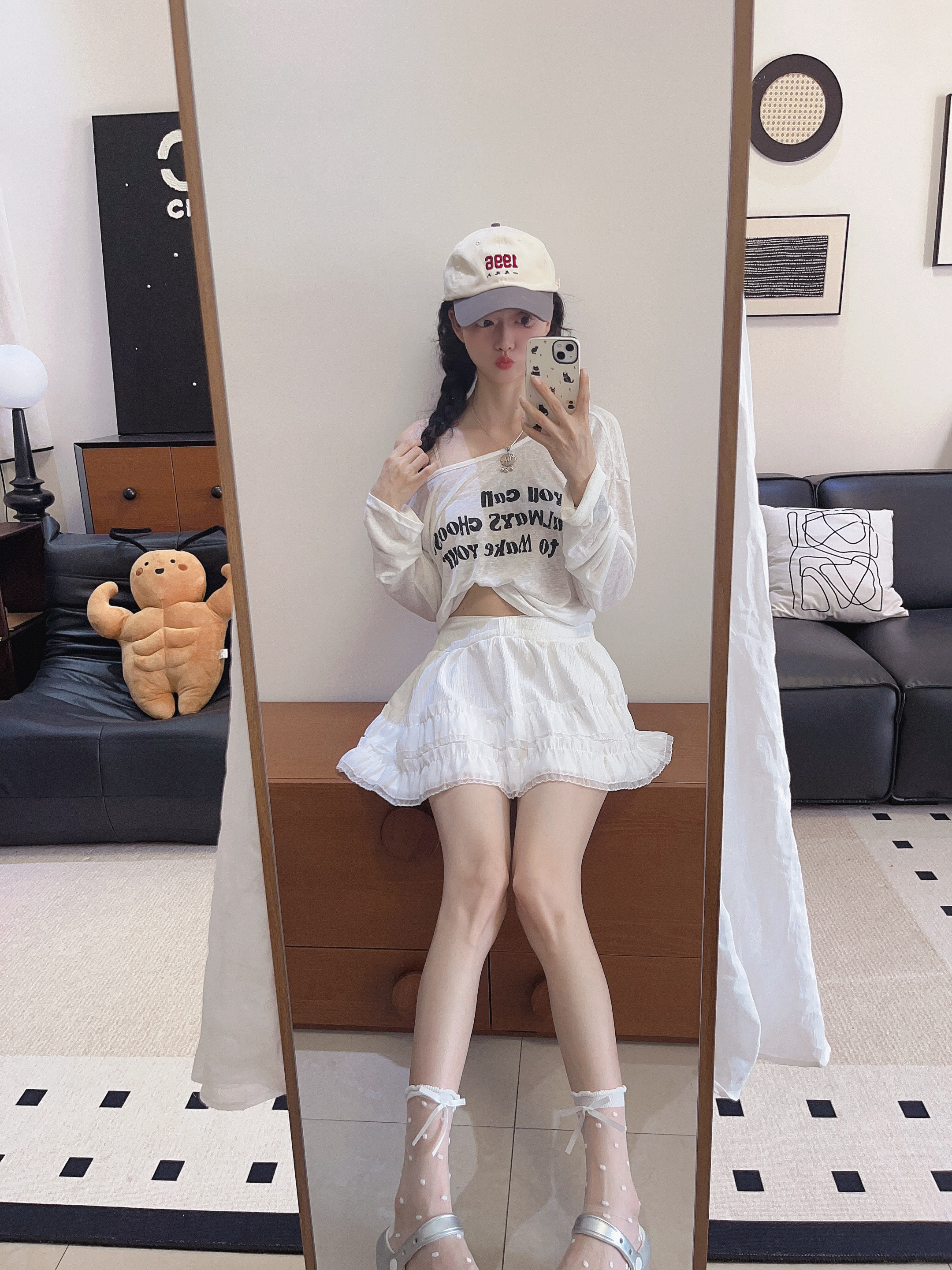 千禧华府镜子全身镜旋转穿衣镜家用镜子落地镜可移动卧室衣帽架一体基胡4 实拍图