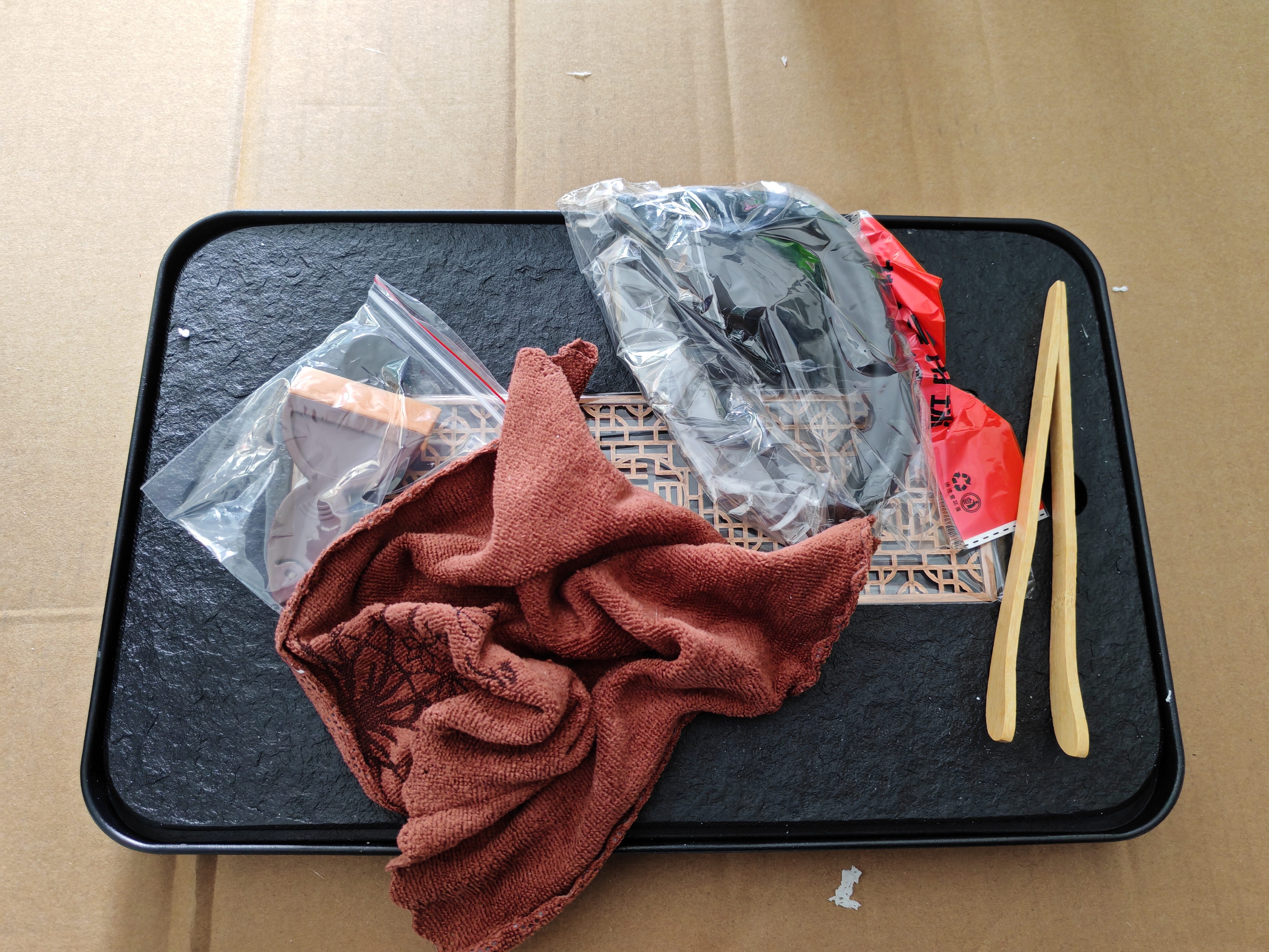 尚言坊天然乌金石茶盘带排水储水式小型家用功夫茶具简易茶托盘干泡茶台 实拍图