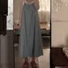 MUJI 女式 汉麻水洗吊带连衣裙 女装裙子连身裙 26年夏季 BC2S2A6S 蓝色 M （160/84A） 实拍图