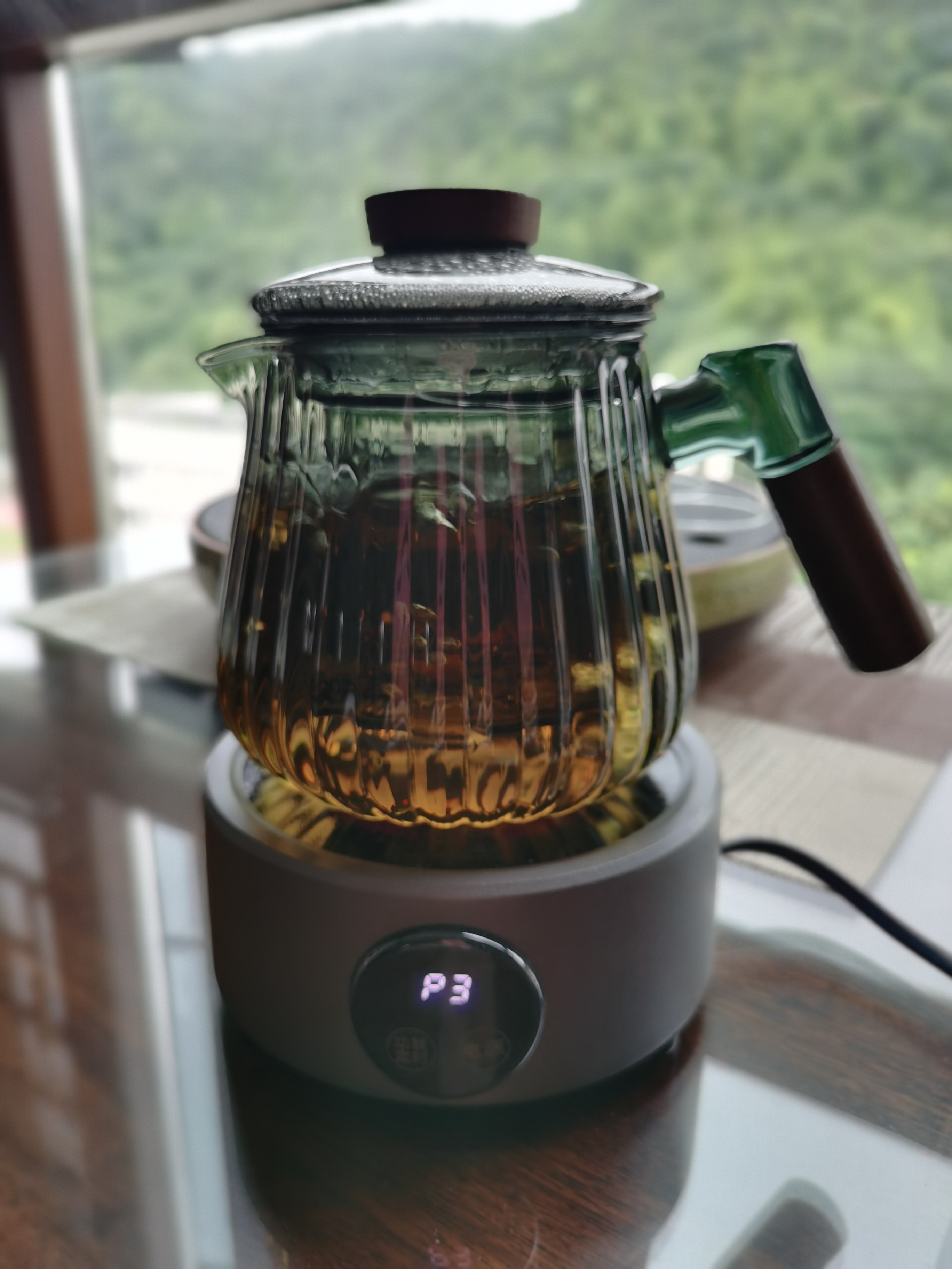 海万森电陶炉煮茶 小型迷你 超小多功能电炉 煮咖啡摩卡壶 家用 不挑锅具 高端智能电热炉 钛灰缘(便携包款） 实拍图