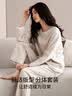 都市丽人女士睡衣女100%纯棉长袖长裤情侣秋季华夫格纯棉家居服可外穿L 实拍图