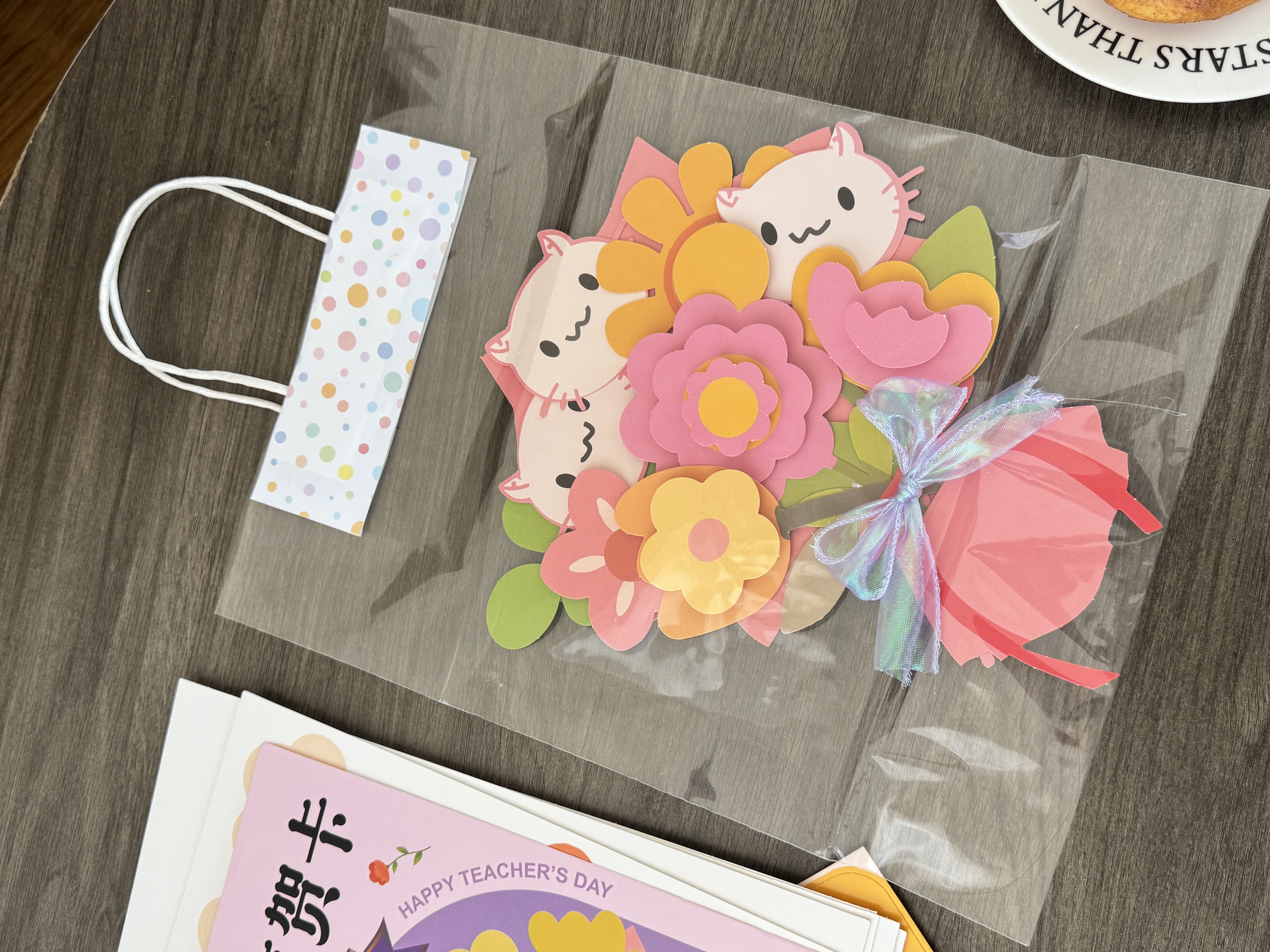 法拉蒙礼物手工贺卡diy高级感创意手提花束贺卡幼儿园小学生送老师节日感恩祝福礼物 向阳花开 实拍图