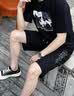 真维斯户外运动短裤男士夏季轻薄透气冰丝纯色七分裤速干宽松休闲裤 黑色 4XL 实拍图
