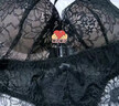 莫代尔纯欲前扣性感内衣女本命年情趣套装美背蕾丝聚拢收副乳无钢圈文胸 墨黑色套装 XL -38/85C[大胸显小] 实拍图
