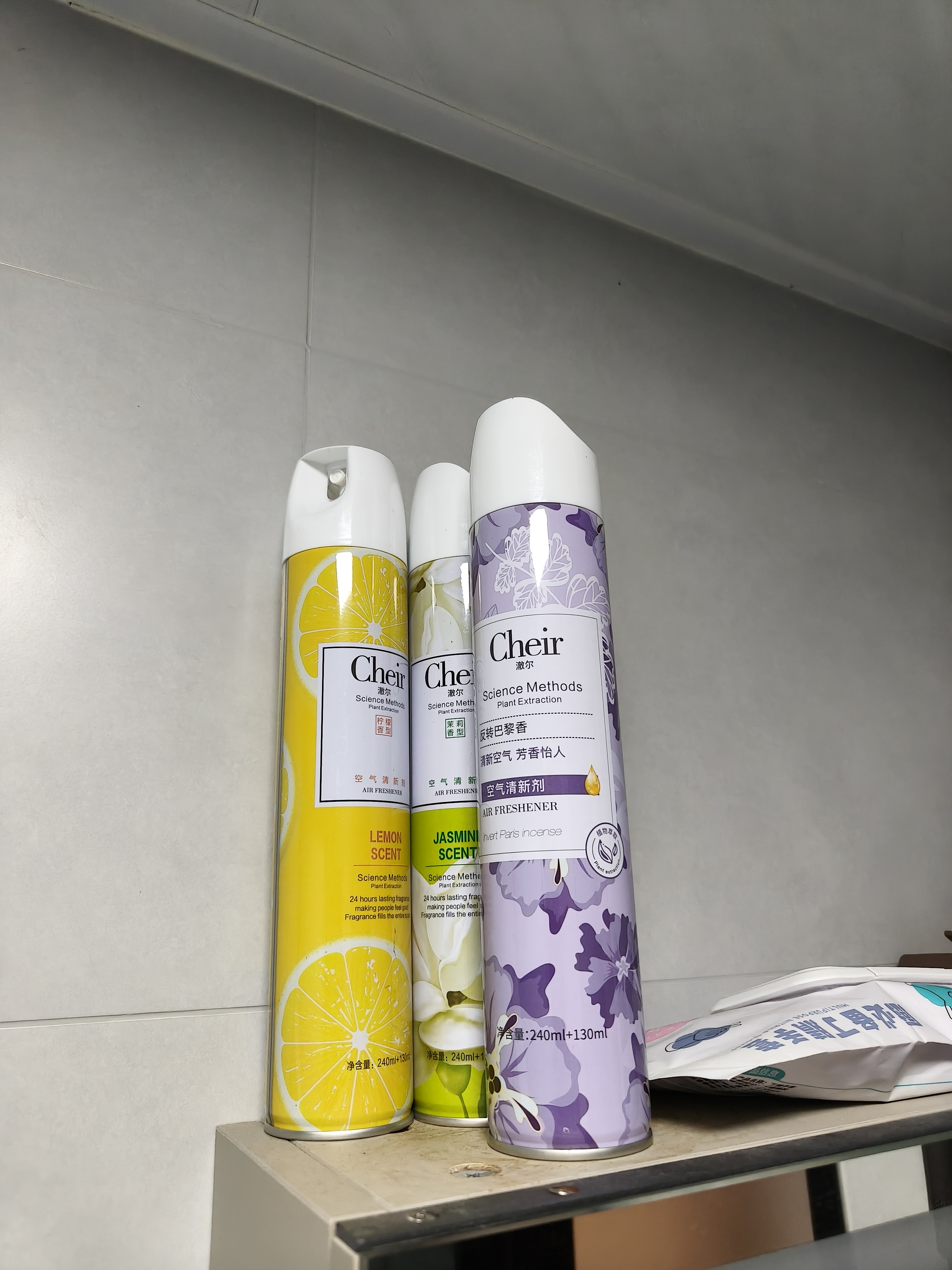 CHEIR空气清新剂香薰柠檬+茉莉+反转巴黎香型370ml*3瓶 实拍图