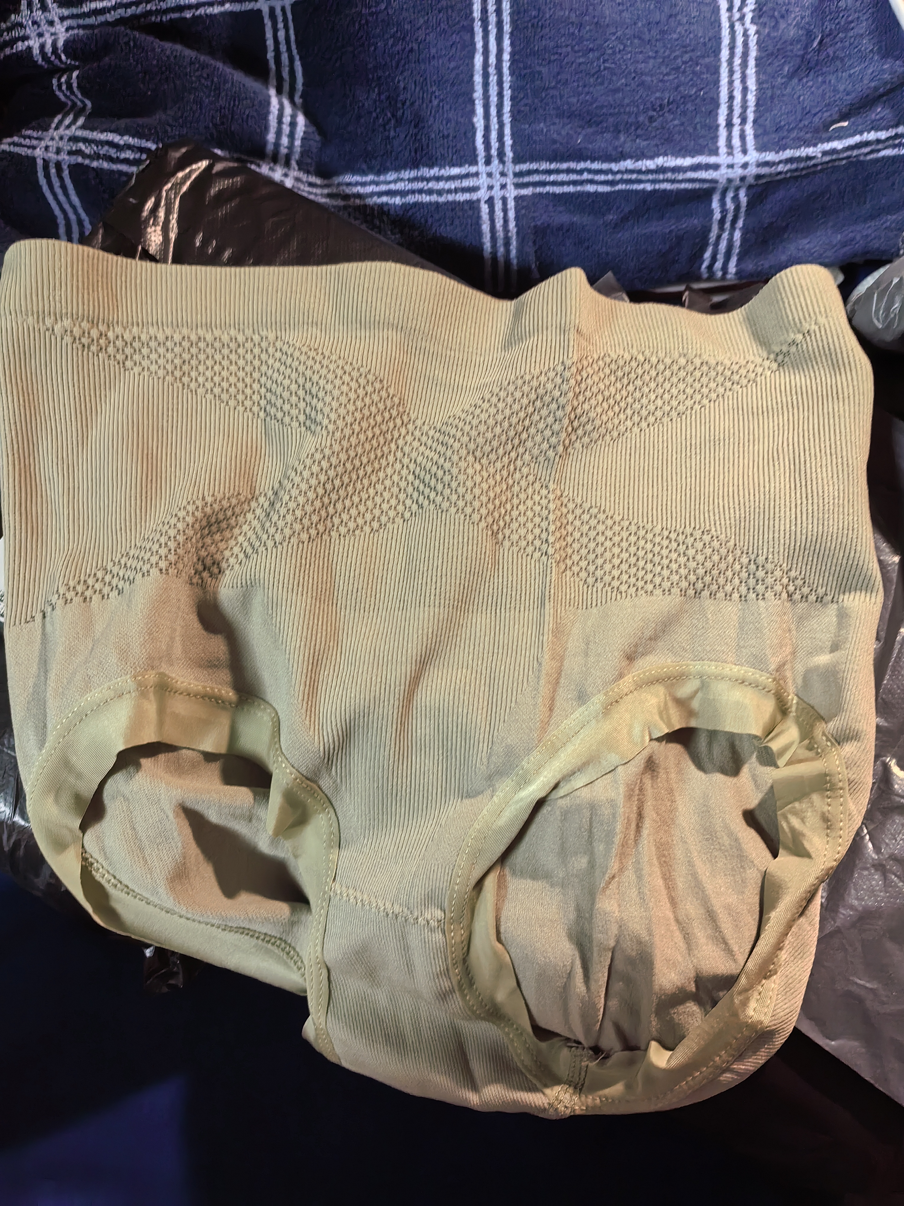 高腰无痕舒适收腹裤蚕丝底裆轻塑裤塑身提臀内裤女 绿色 2XL 【140-160斤】 实拍图