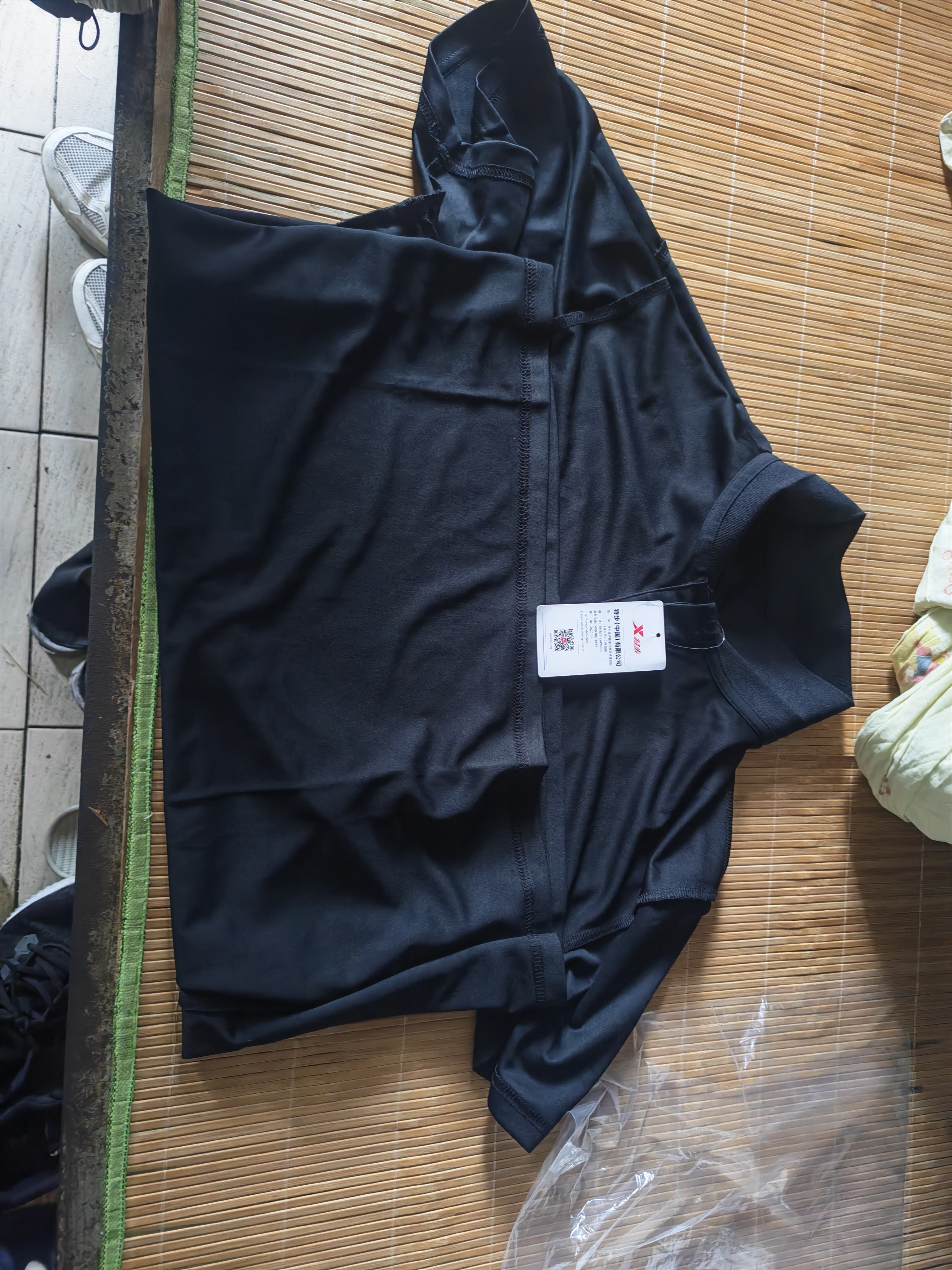 特步（XTEP）冰感polo衫短袖男女夏季商务透气运动半袖休闲男装速干翻领t恤 正黑色-0029（男） 2XL 实拍图