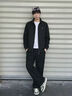 罗蒙（ROMON）夹克男潮流春秋季商务行政立领宽松休闲防风外套男装JK83黑色XL 实拍图
