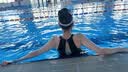 佑游泳衣女士连衣裙子夏遮肚显瘦保守游泳馆游泳装三件套15038黑色M 实拍图