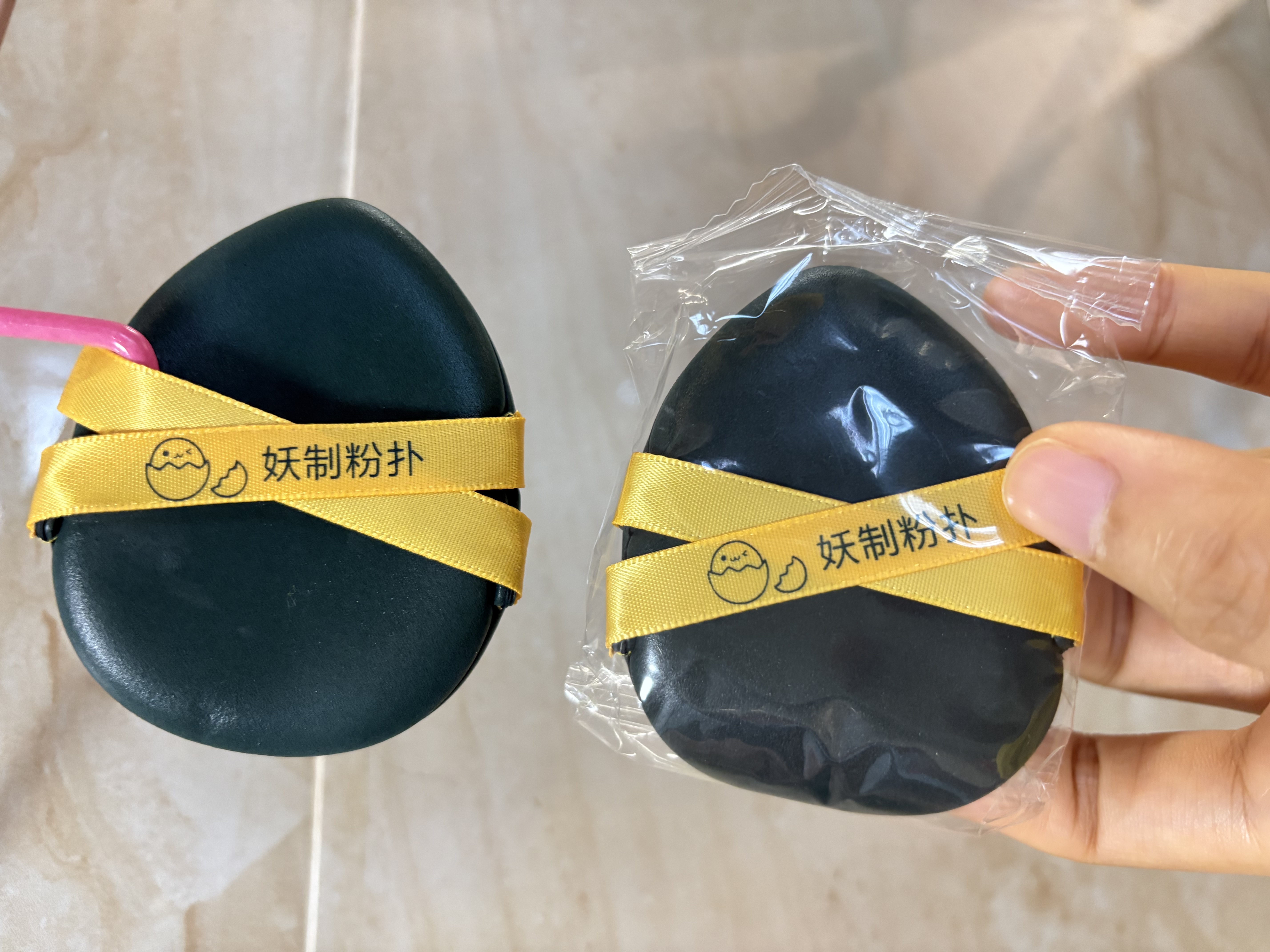 妖制粉扑气垫不易吃粉粉饼扑定妆海绵 皮面抛光4枚装生日礼物女 实拍图