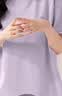 欧迪芬100%纯棉春夏女士睡衣女短袖可外穿套头家居服套装紫L 实拍图