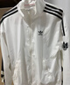 adidas复古风休闲梭织立领夹克外套男女秋季阿迪达斯官方三叶草   亮白   M 实拍图