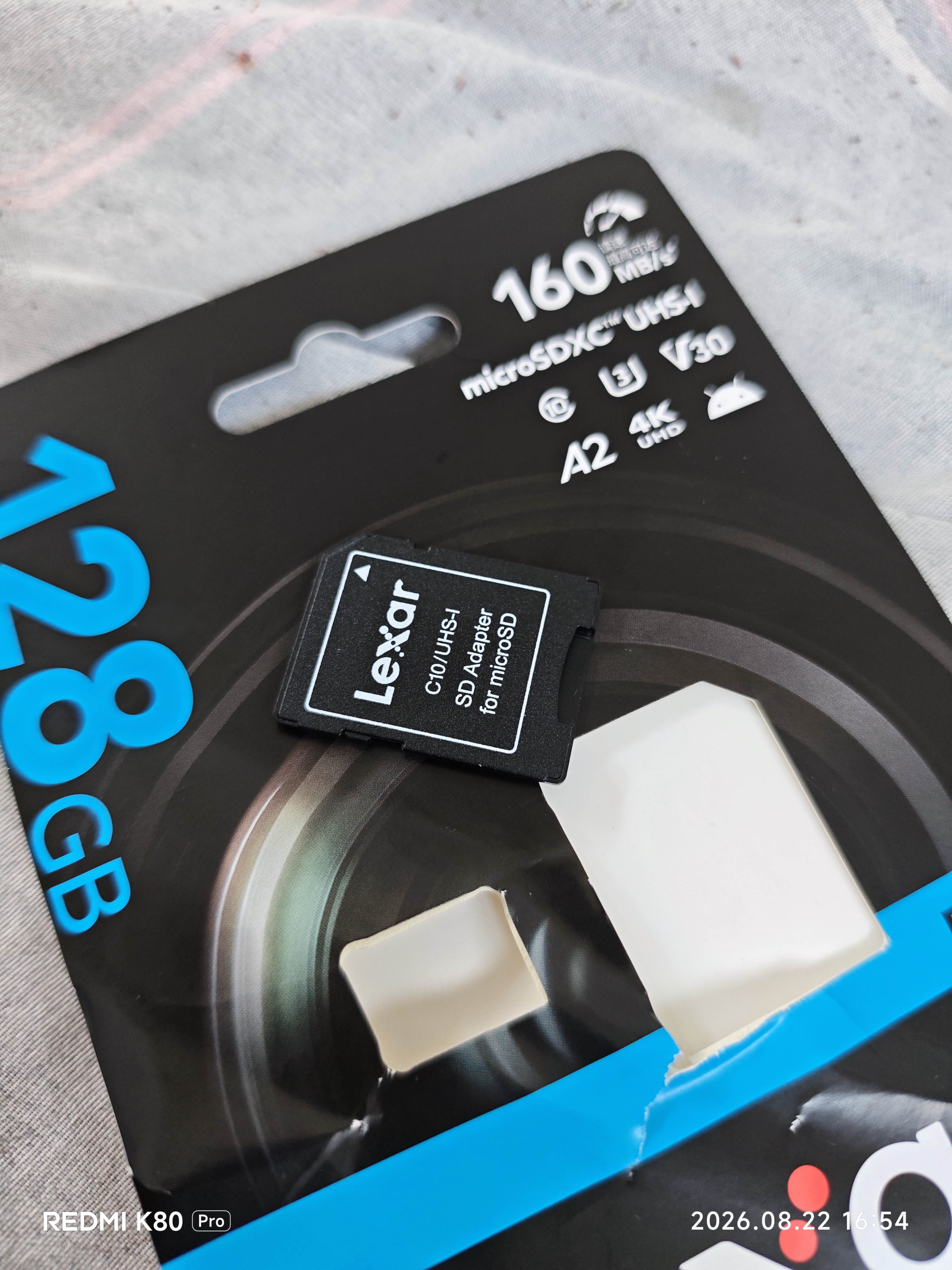 雷克沙（Lexar）128GB TF（MicroSD）存储卡 V30 A2 读160MB/s 游戏机平板行车监控录像内存卡 4K超清拍摄（BLUE） 实拍图