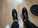 卡帝乐鳄鱼男鞋商务正装皮鞋男士真皮休闲软底软面系带上班大码内增高结婚鞋 XQLQHH3668黑色四季款 44 实拍图
