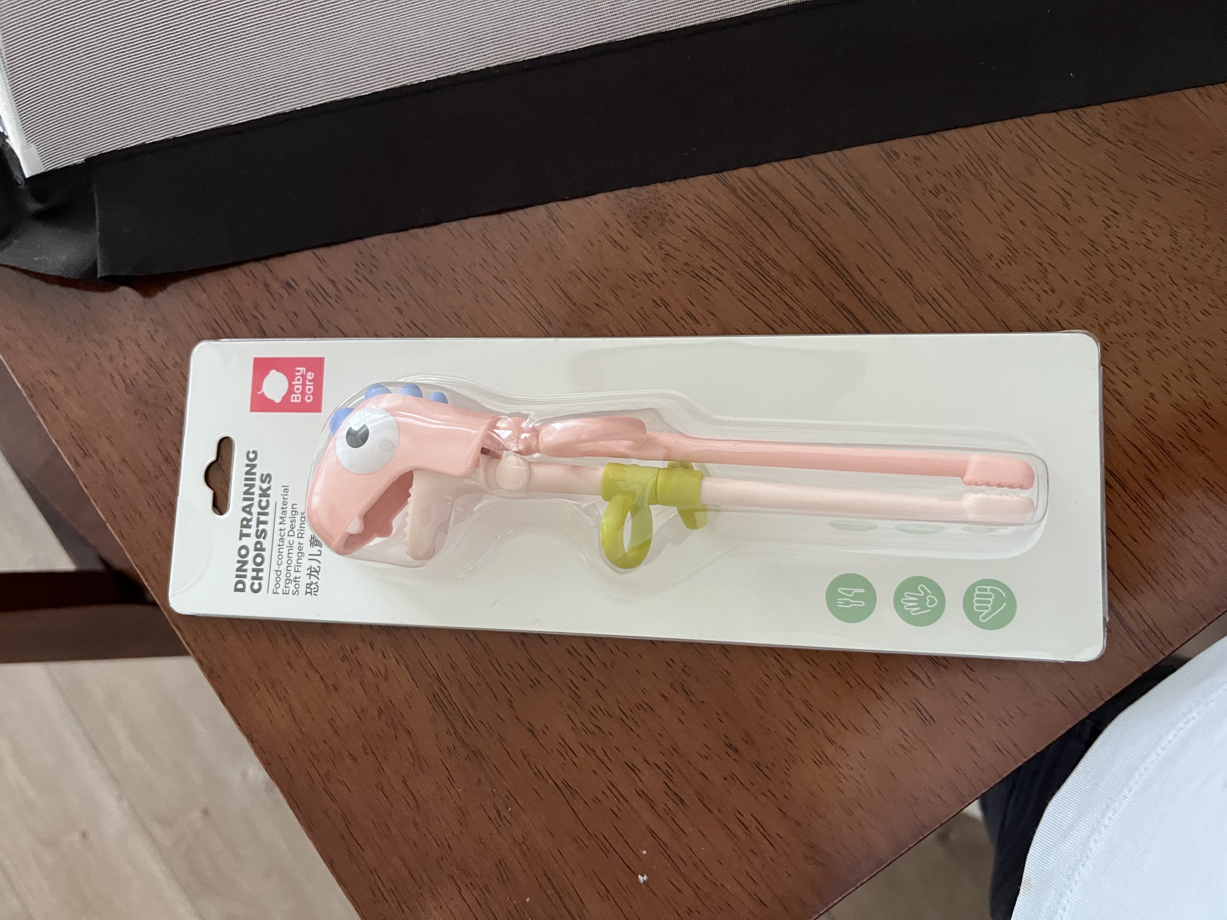 babycare儿童筷子宝宝硅胶训练筷餐具专用筷 恐龙练习筷维尔粉饭盒 实拍图