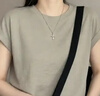 韩系冰丝竹节棉飞袖T恤女夏季新款遮肚子宽松洋气设计感圆领上衣 085-咖色 L 100-115斤 实拍图
