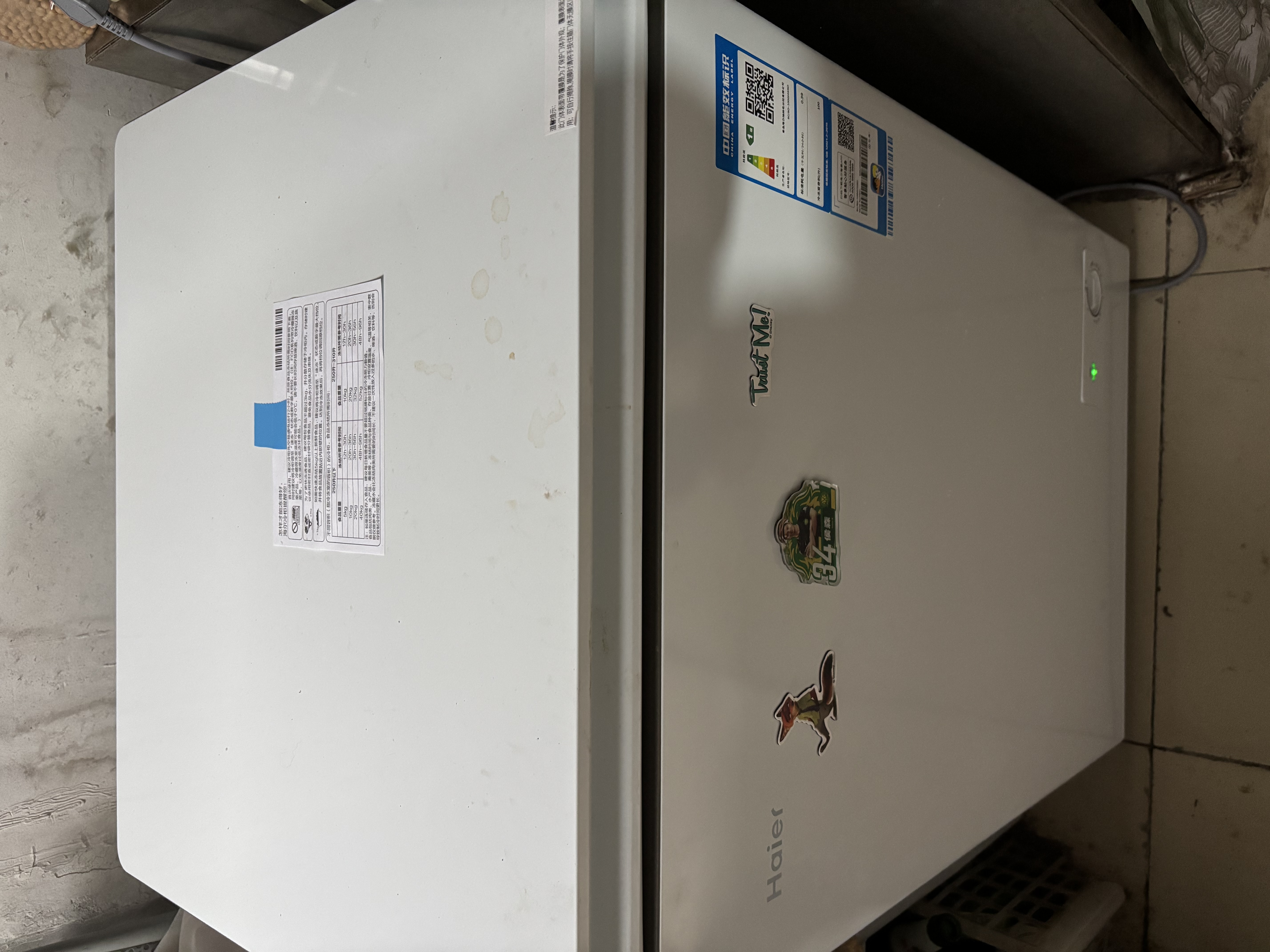 海尔（Haier）100L单温小冰箱冰柜小型家用小冰柜冷柜冷冻冷藏转换一级能效深冷减霜大容量BC/BD-100GHW9D 实拍图