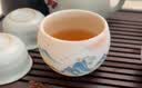 金镶玉茶杯品茗杯陶白瓷单个人茶具男女士主人杯羊脂玉瓷  金亭山水 实拍图