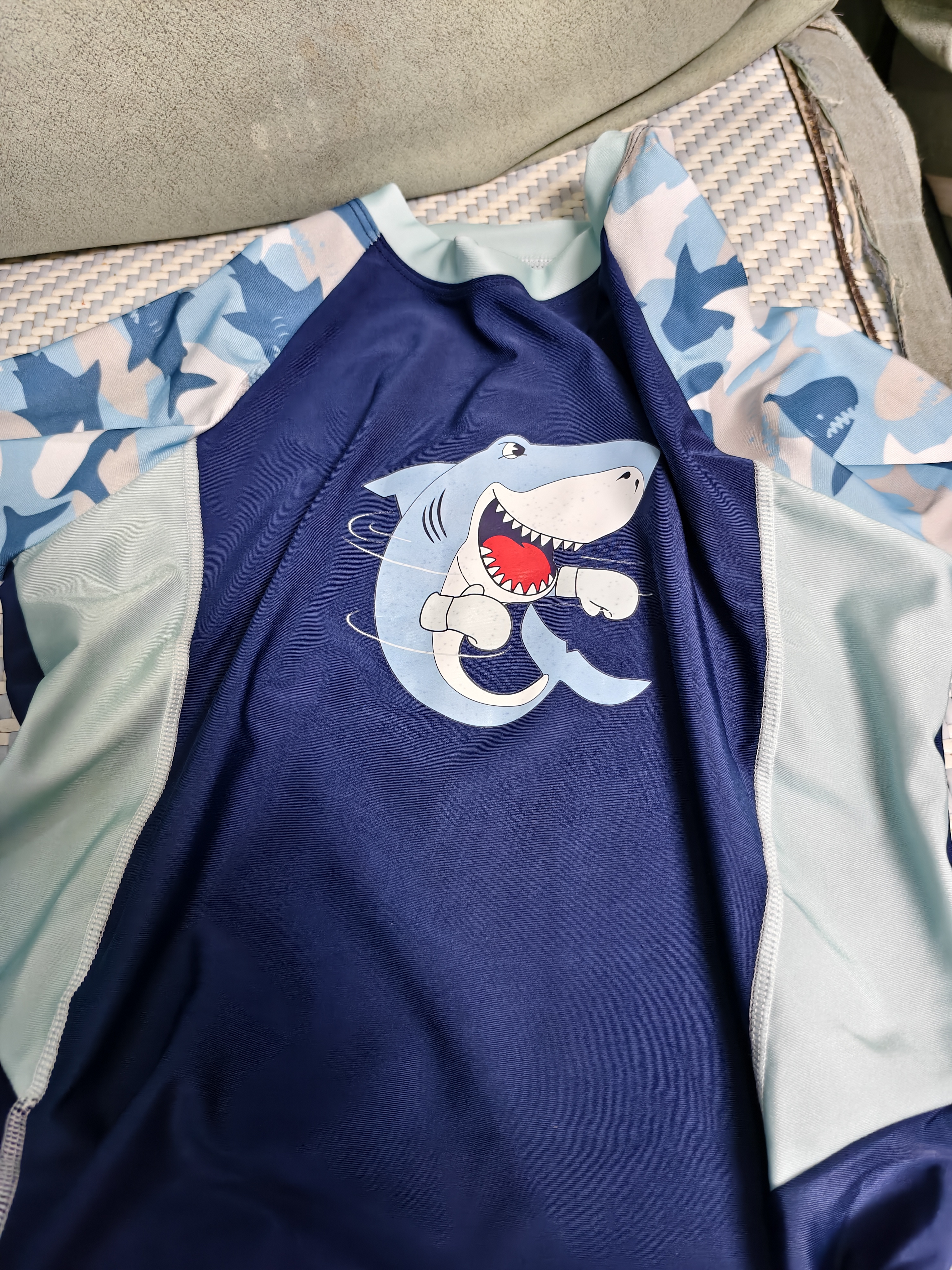 佑游儿童泳衣分体式男童中小童学生男孩防晒夏游泳衣泳裤36324蓝色5XL 实拍图
