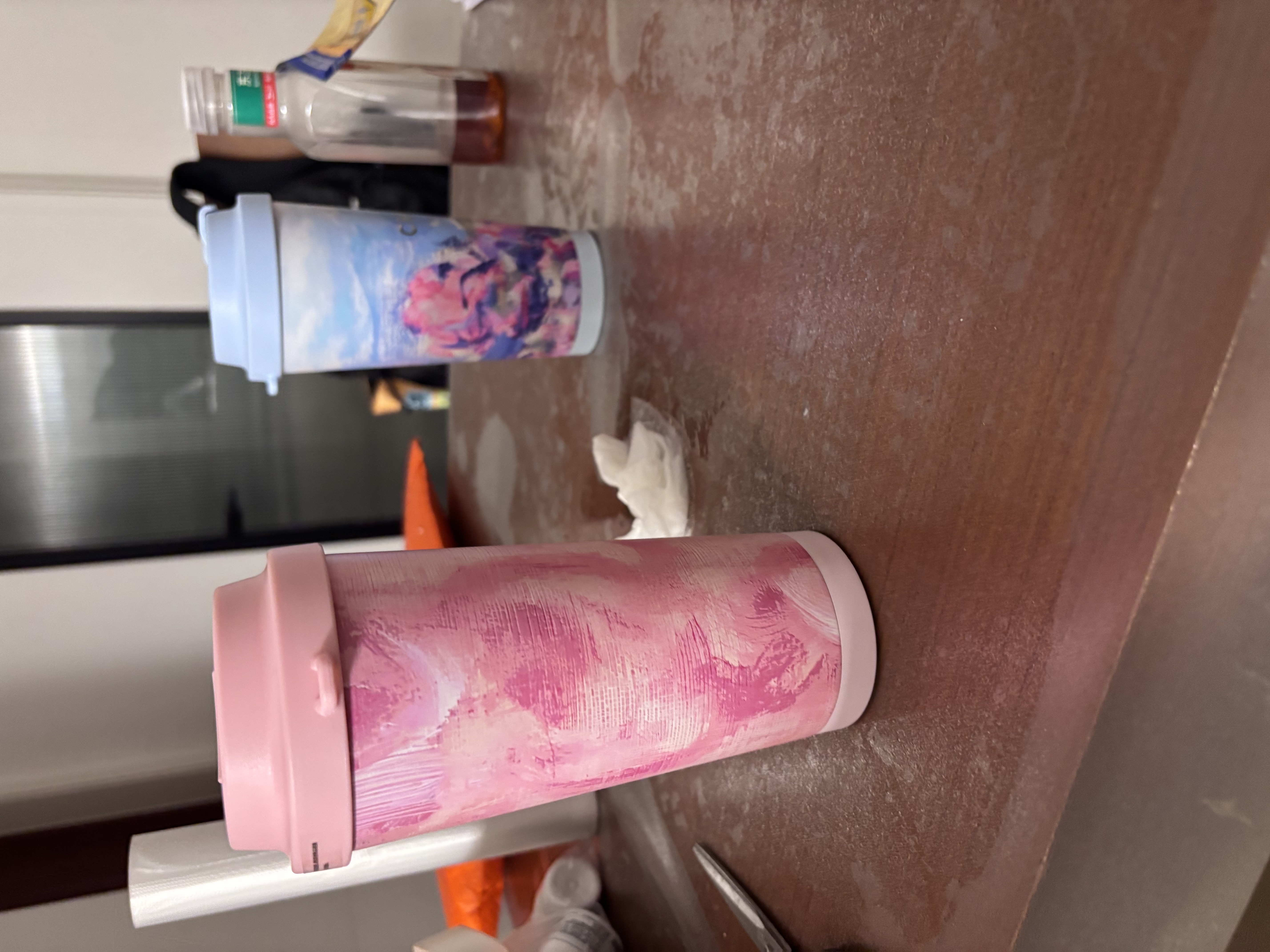 霸王茶姬（CHAGEE）一摁即开保温杯316L不锈钢咖啡杯冰水杯子生日礼物玫瑰丛中粉色 实拍图