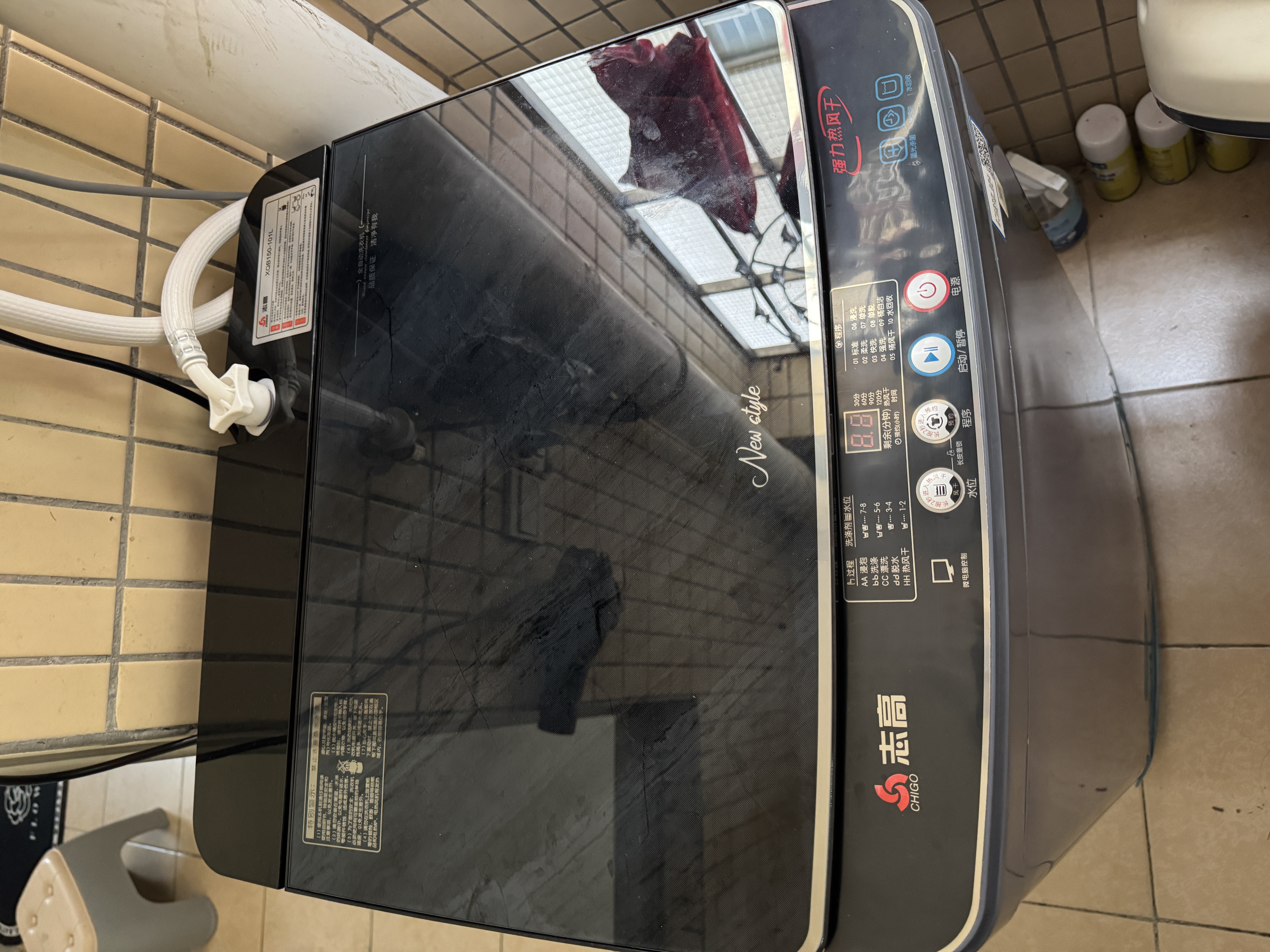 志高（CHIGO）全自动洗衣机 波轮宿舍迷你小型家用 【补贴15%】洗烘一体 智能洗脱一体机 大容量 风干 直排式 【15KG 洗烘一体款】 蓝光洁净 强力去污 波轮 实拍图