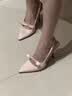 CHARLES&KEITH缎面蝴蝶结尖头高跟凉鞋女生日礼物送女友CK1-60361556 Light Pink浅粉色 37 实拍图