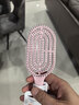 名创优品（MINISO）梳子升级款立式长柄骨梳美发梳造型梳礼物 带清洁刷 粉色 实拍图
