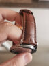 巨亨（Juheng）浪琴表带男女真皮代用名匠月相嘉岚军旗康卡斯律雅牛皮表链 棕色棕线无扣 接口宽20mm 实拍图
