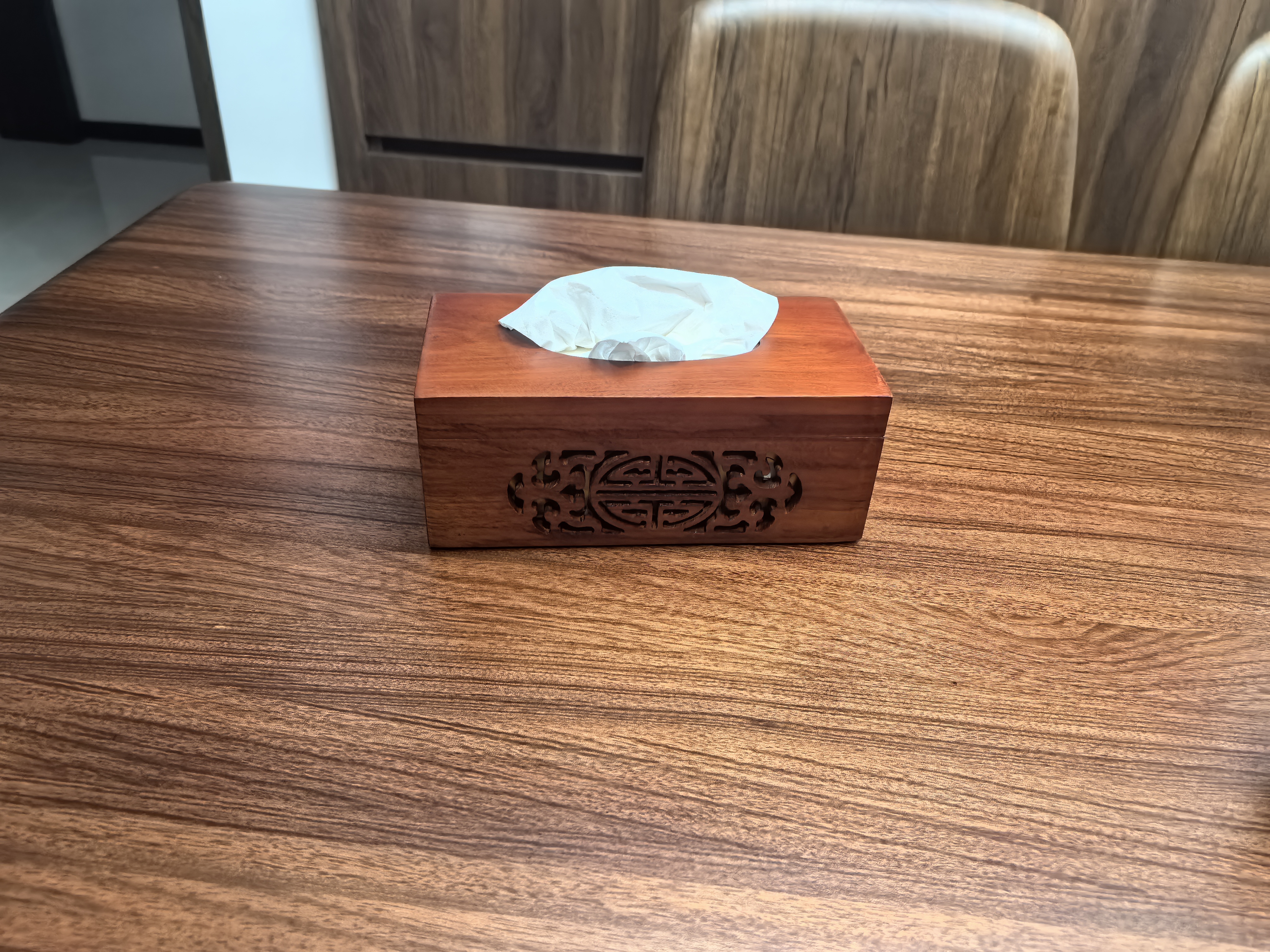悦木東南高档轻奢纸巾盒客厅茶几实木制抽纸盒复古中式酒店餐纸盒定制logo 标准款 22x11.5x8.5cm 实拍图