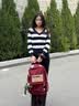 viney双肩包书包女百搭大容量初中生高中大学生背包大学生15英寸电脑包 【红色】高颜值通勤时尚通勤旅行包+青蛙挂件 实拍图