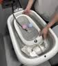 iuu婴儿洗澡盆 可折叠宝宝浴盆大号 洗澡神器躺托浴架新生儿童用品 【北欧灰】单盆 材质：FDA食品级材质检测认证 实拍图