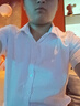 罗蒙（ROMON）纯色商务职业正装男士白衬衫工装男装短袖衬衣男CS72白色3XL 实拍图