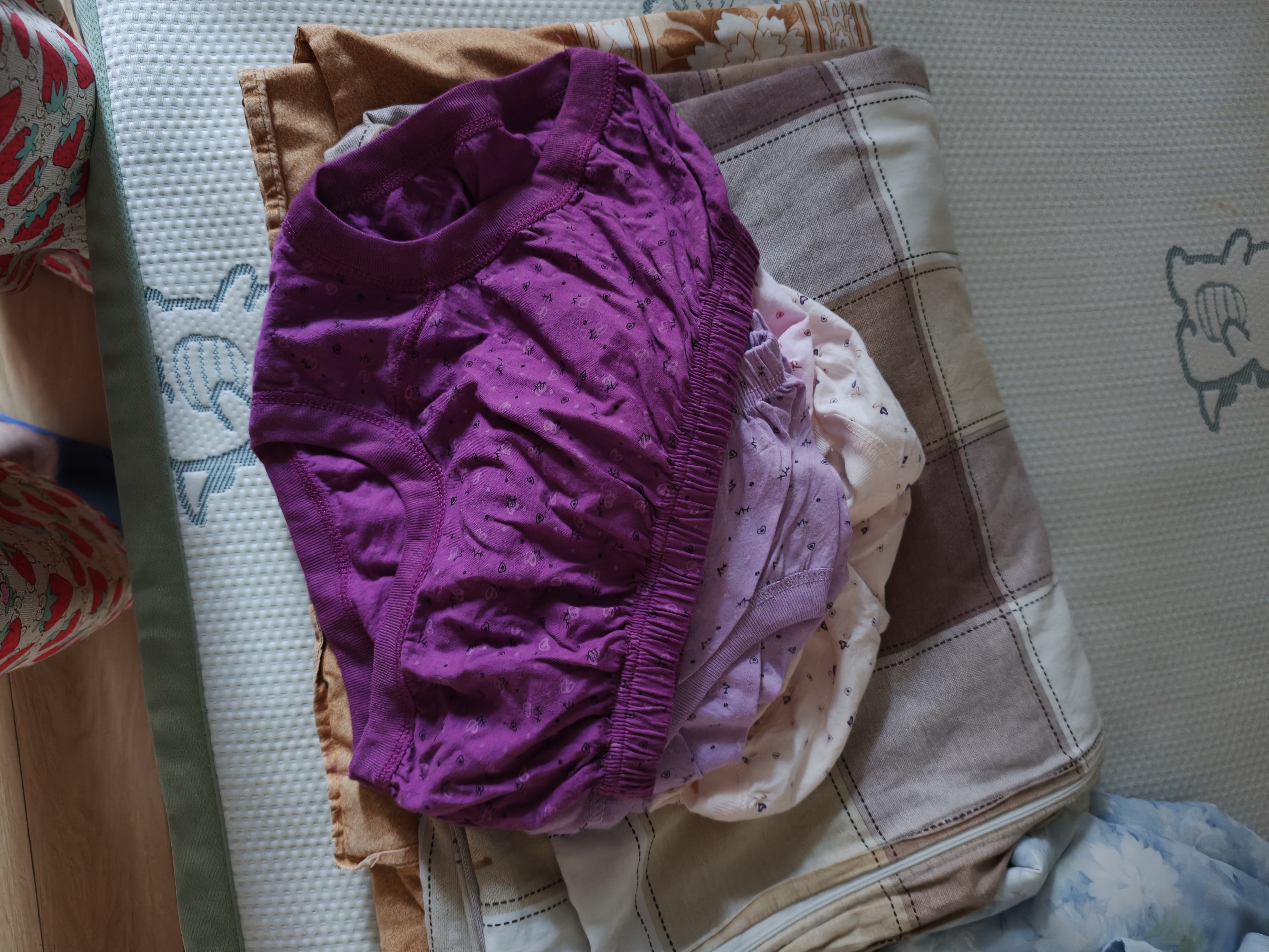 FitonTon5条装女士内裤女中老年大码内裤纯棉高腰加肥加大送妈妈裤三角裤 实拍图