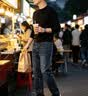 罗蒙牛仔裤男士直筒宽松长裤新款秋季弹力休闲裤子男ZH7620雾霾蓝32 实拍图