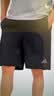 阿迪达斯（adidas）短裤夏季男户外休闲百搭短裤显瘦松紧腰梭织运动五分裤 黑/灰 M 实拍图