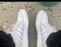 adidas「寻光者」SPIRITAIN 2.0厚底网面老爹鞋阿迪达斯轻运动   奶油白/浅猩红/金属银   41 实拍图