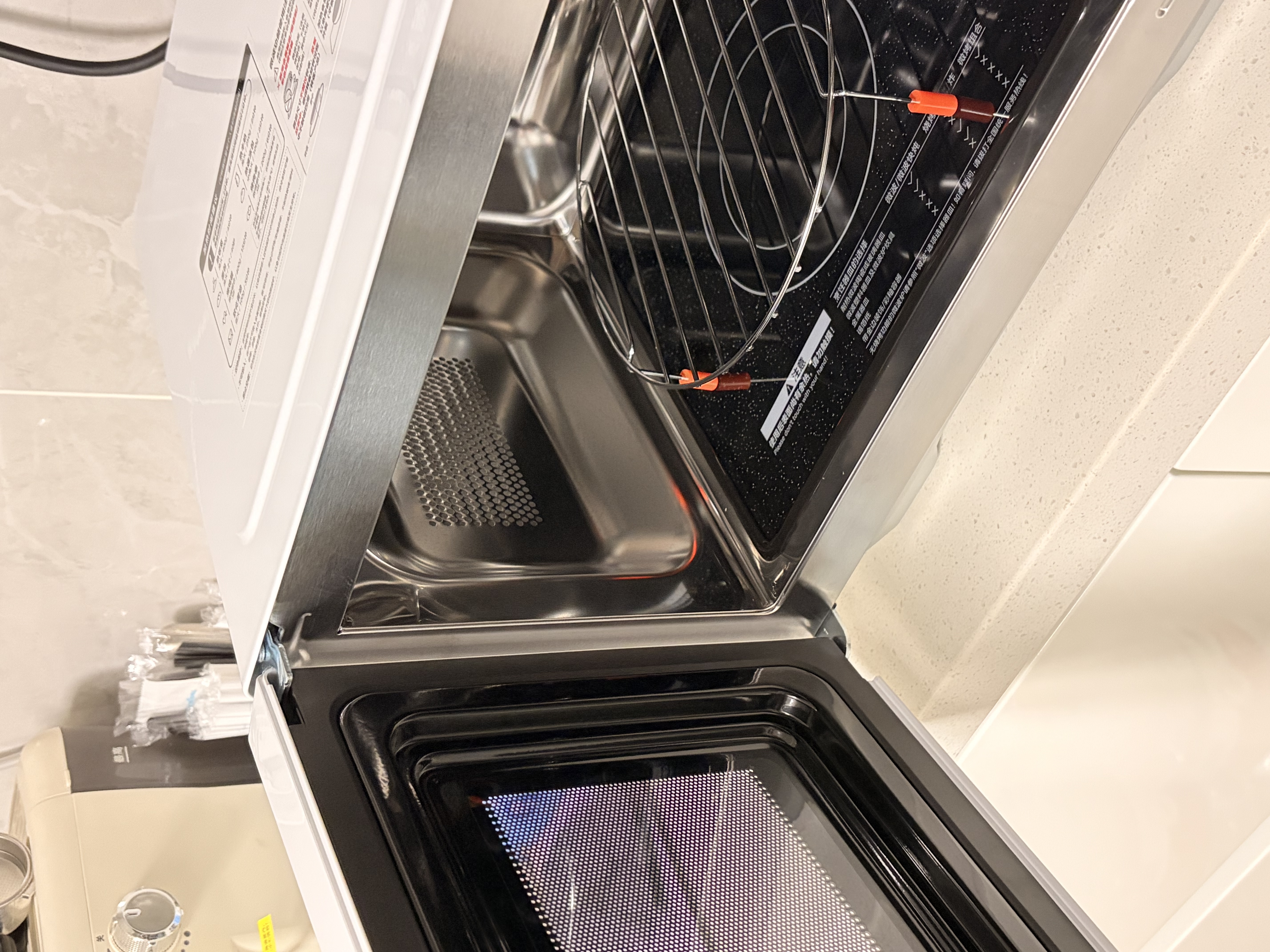 美的（Midea）【0涂层不锈钢】家用微波炉烤箱一体平板式900W变频一级能效23L机械旋钮简单操作光波炉升级款 【2026新升级】不锈钢内胆C231 实拍图