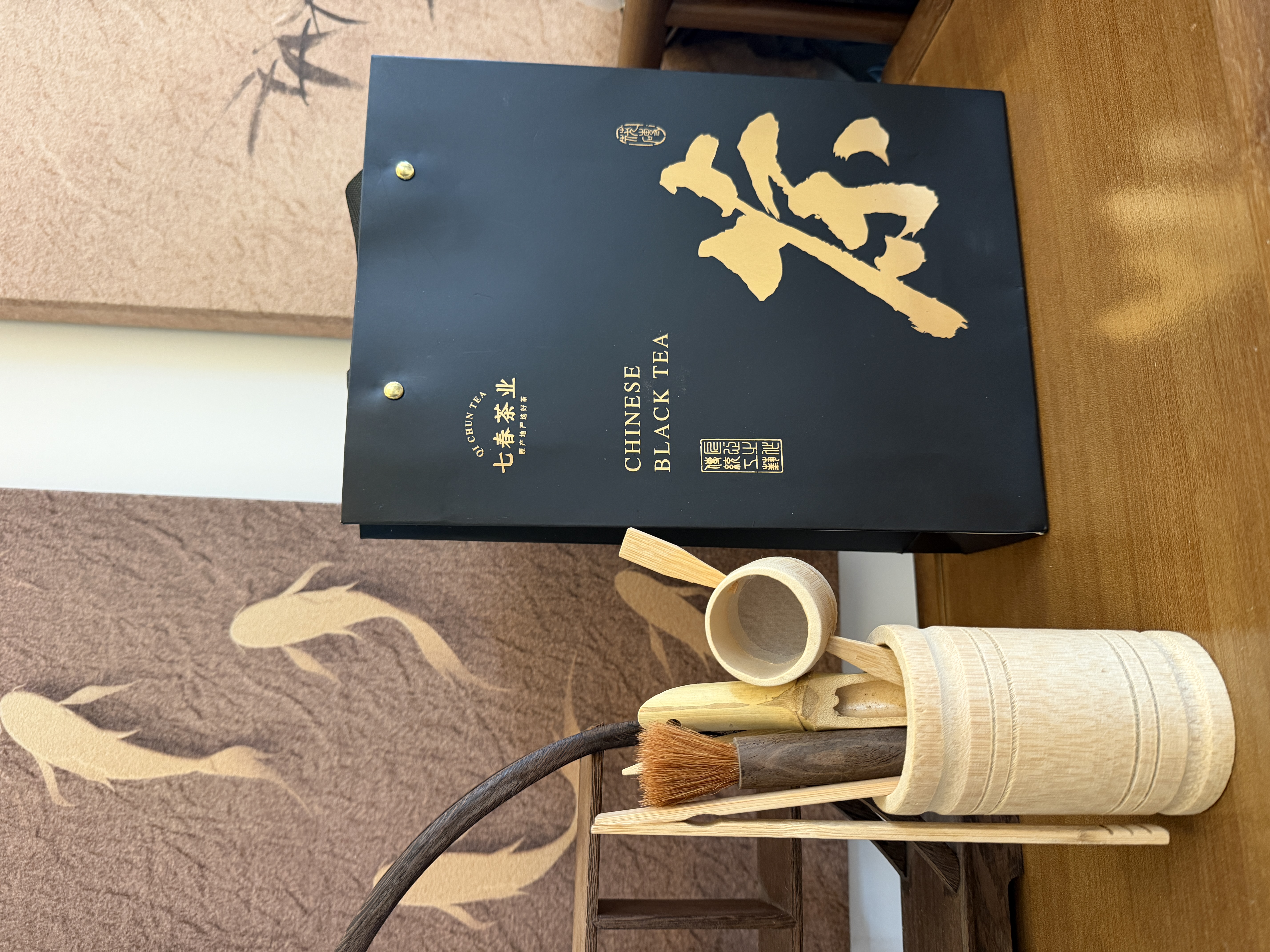 七春安化黑茶赠茶刀2016年金花茯砖茶叶礼盒1kg湖南产中秋教师节礼物 实拍图