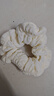 新款奶油泡芙大肠发圈女简约复古褶皱头花头绳丸子头皮筋气质发饰 米白奶油褶皱发圈 实拍图