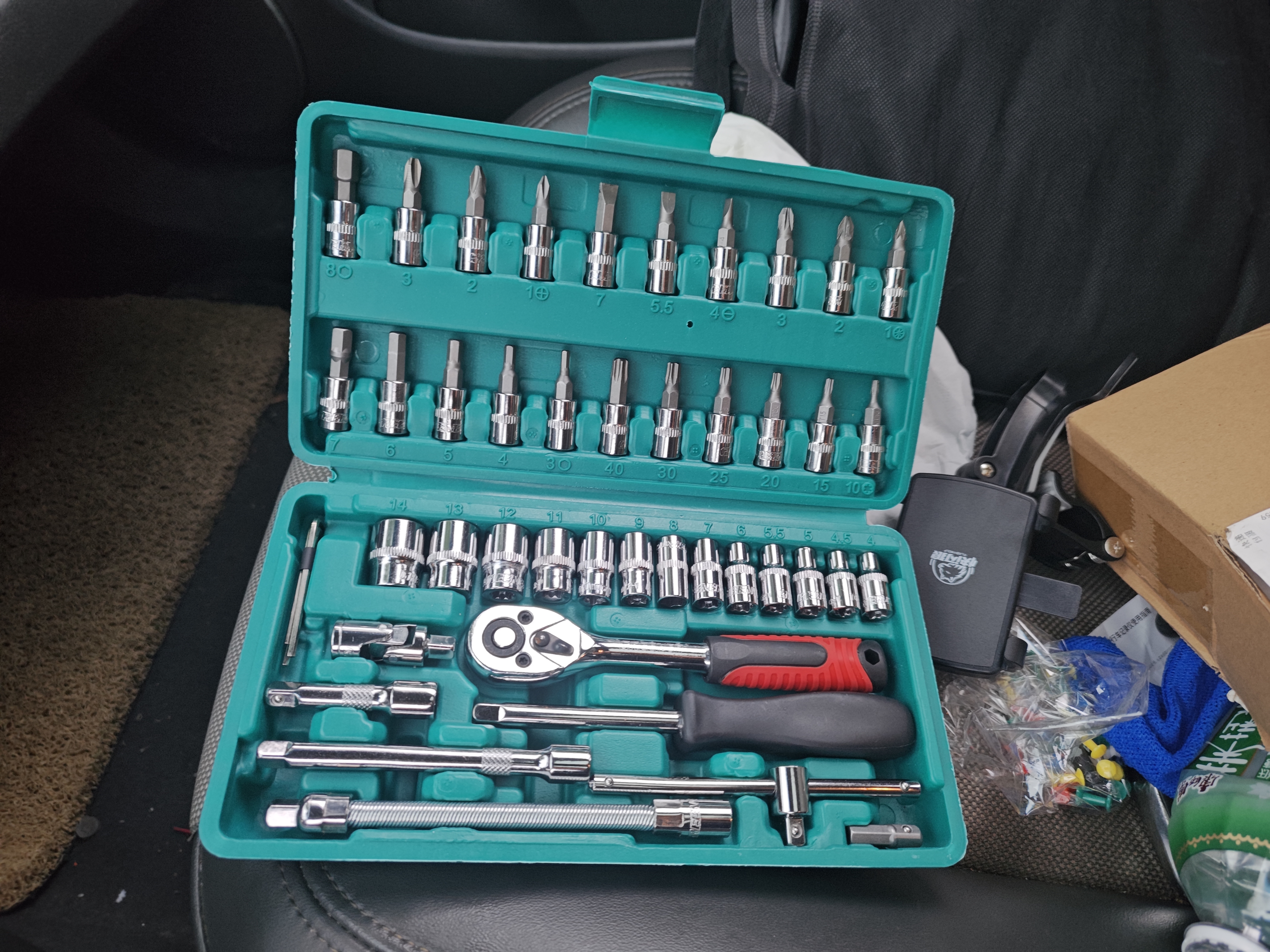 绿林（GREENER）47件套筒扳手汽修工具套装棘轮摩托修车公路工具箱快速扭力螺丝刀 实拍图