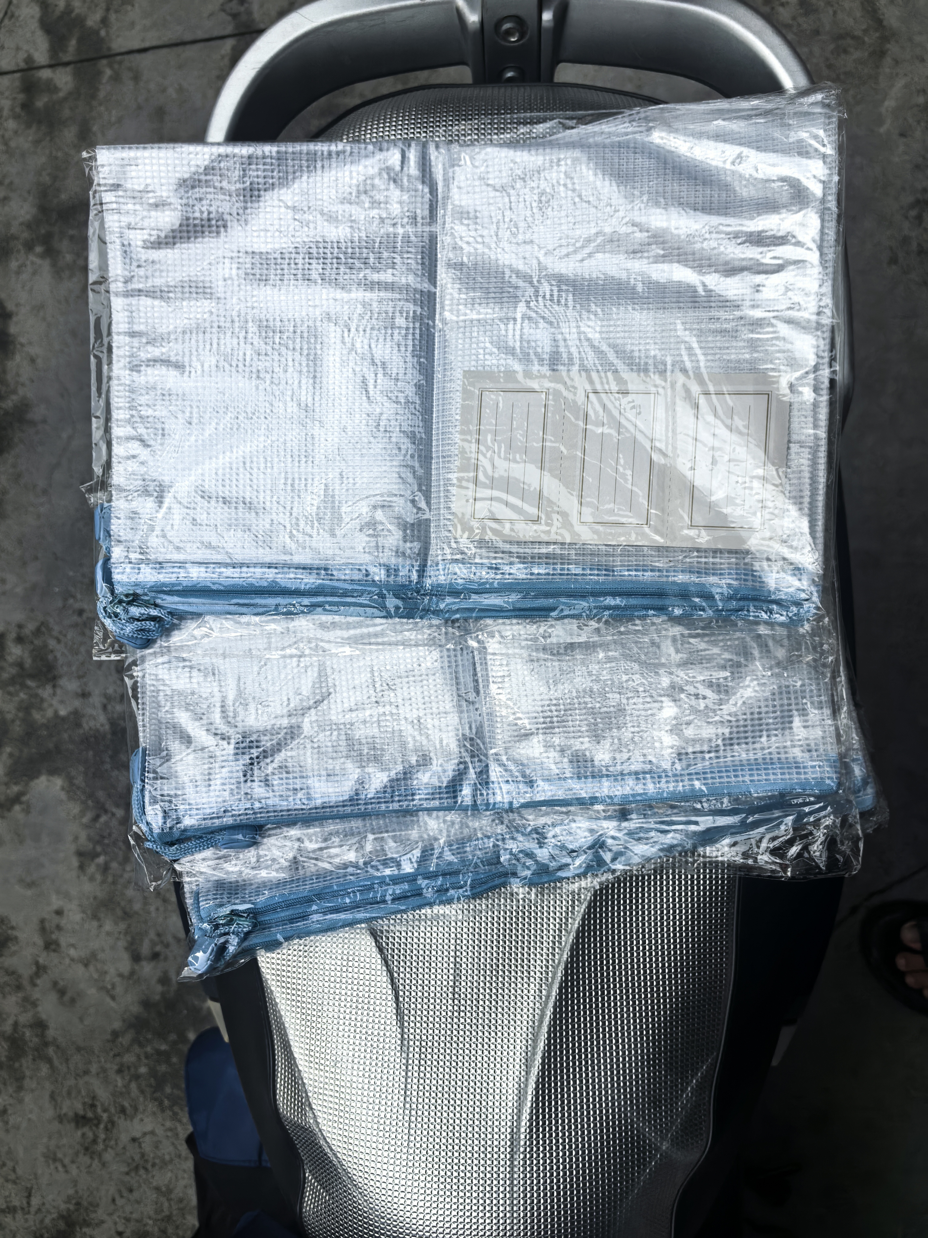 思赞a4文件袋拉链式试卷资料收纳袋透明大容量网格防水专用小学生学科科目分类课本书袋初高中学习文具 【3个装】蓝色-透明款 实拍图