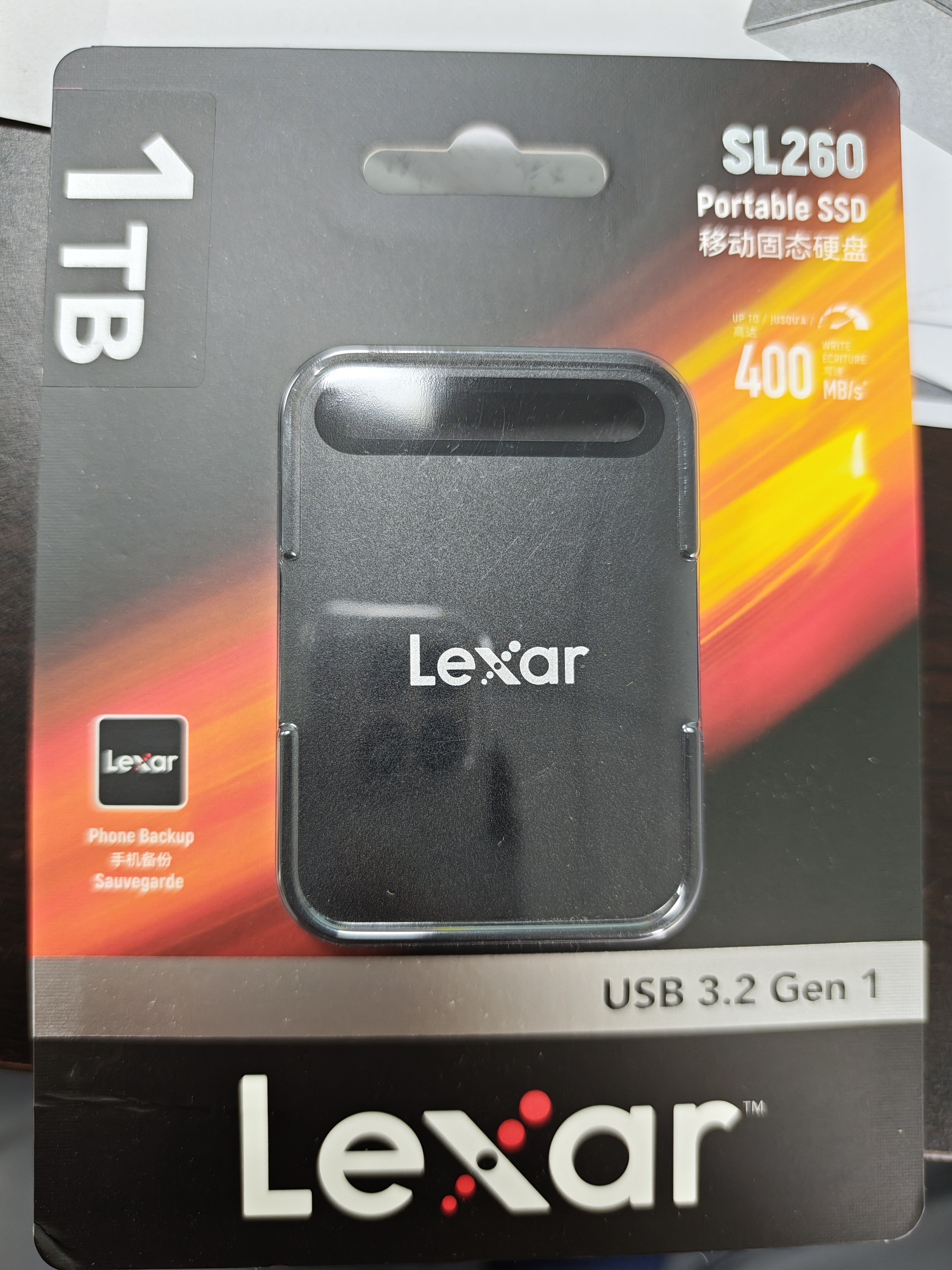 雷克沙（Lexar）Air小轻块1TB Type-c USB3.2移动固态硬盘（PSSD）SL260传输速度400MB/s手机直连 轻松扩容 小黑巧 实拍图