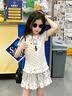 学院风女童套装夏季2026新款儿童短袖短裙薄款夏装女大童韩系穿搭 套装【T恤+蛋糕裙+星星挂件】 160 实拍图