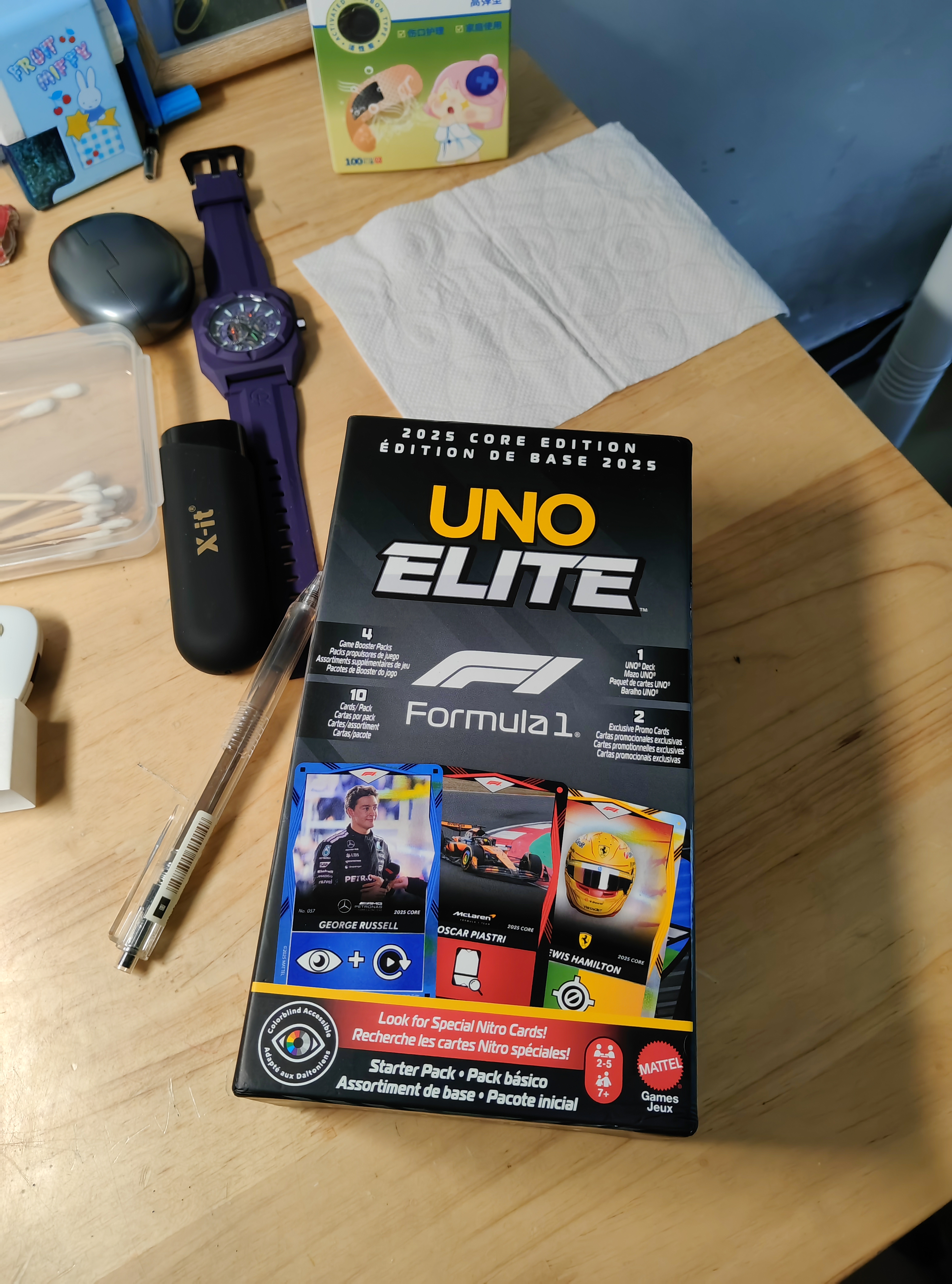 UNO【美泰正版UNO】优诺解压桌游纸牌Elite F1赛车珍藏系列纸牌JLV42 实拍图