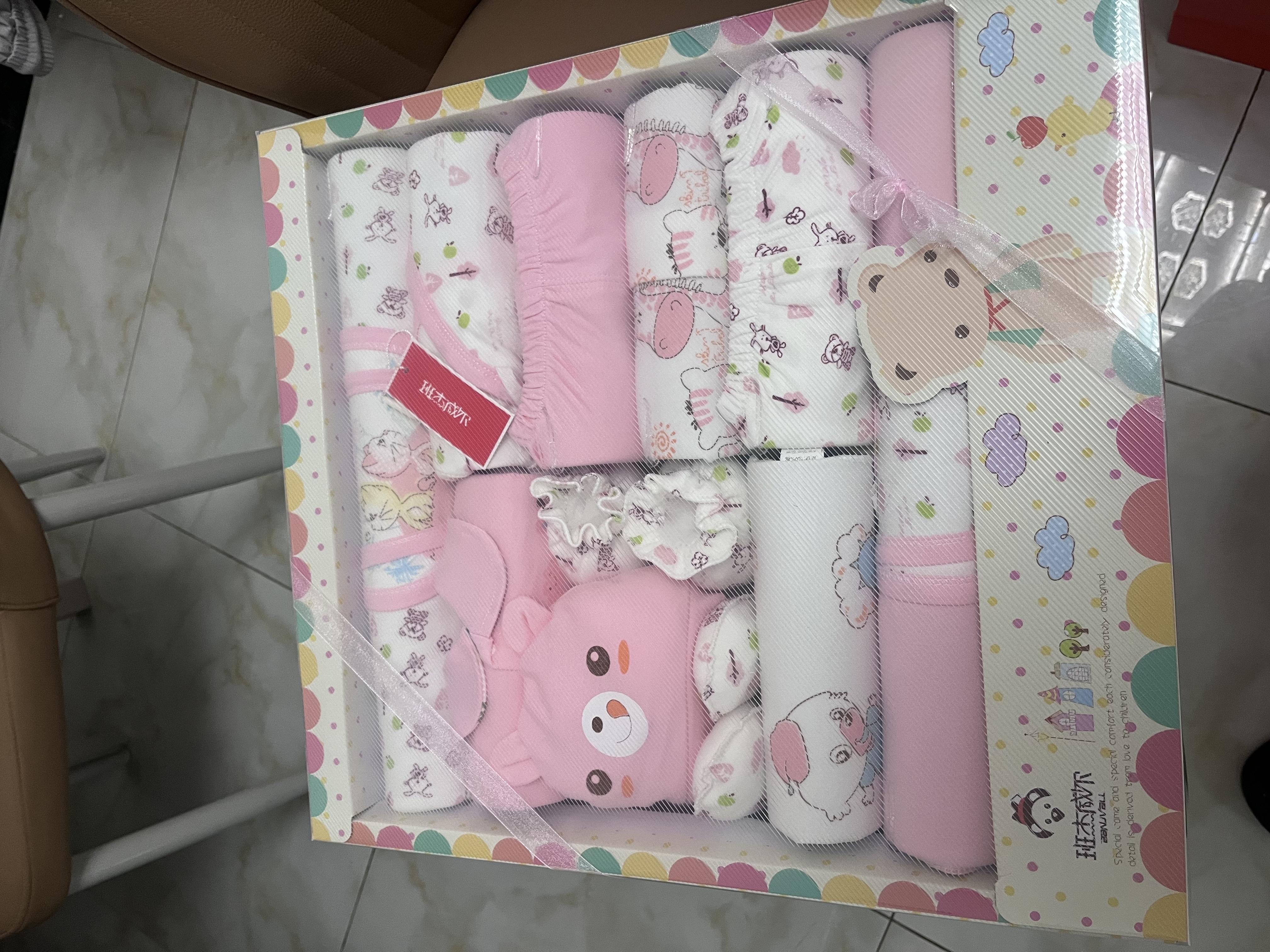 班杰威尔（Banjvall）新生儿衣服春秋冬婴儿衣服礼盒套装纯棉刚出生宝宝衣服满月见面礼 四季晴天熊粉色 59cm (0-6个月) 实拍图