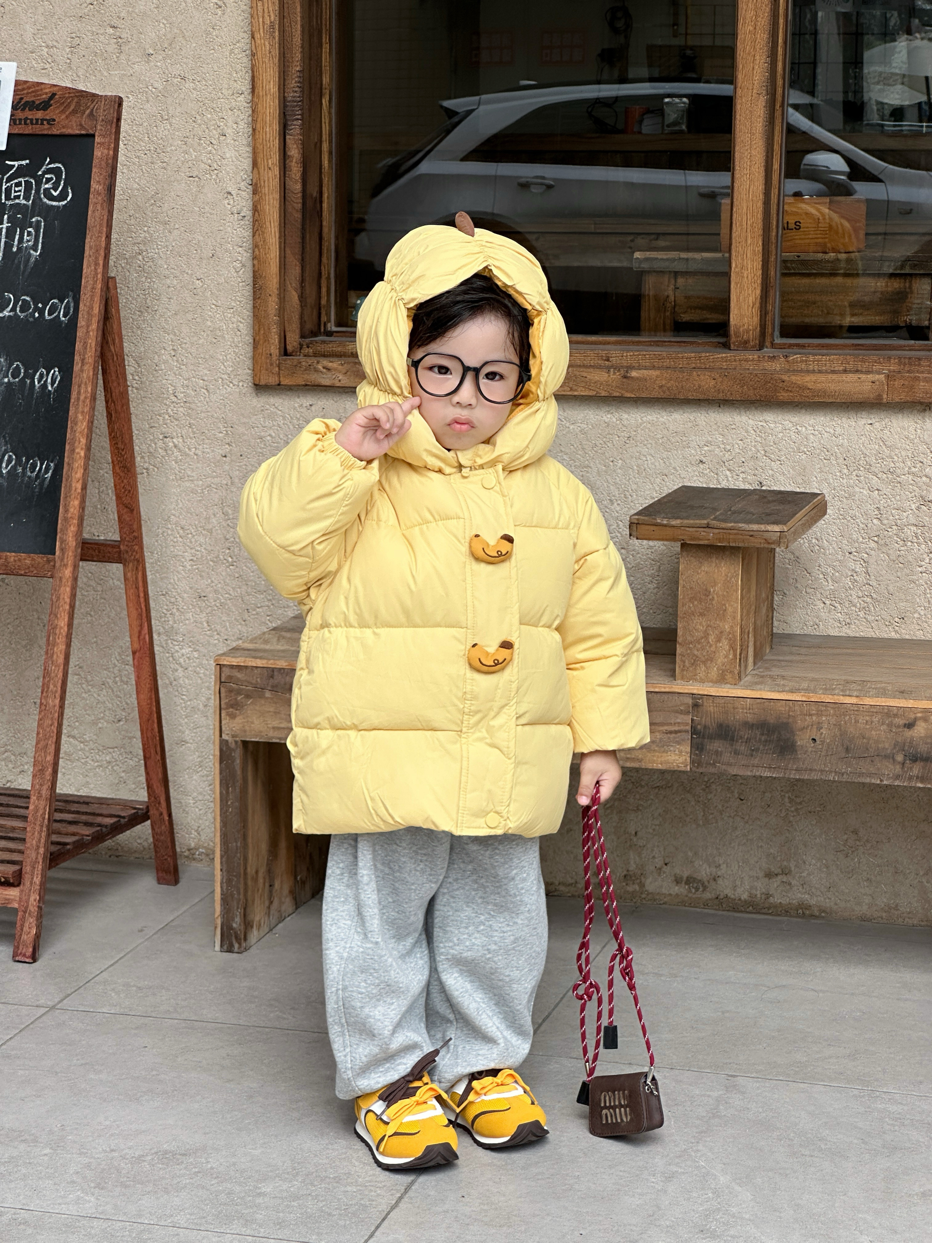 嘟嘟家【卡通棉服合集】儿童棉服防泼水冬款男童棉袄冬装女童棉衣童装返 奶黄色029【南瓜帽棉服】 100 晒单实拍图