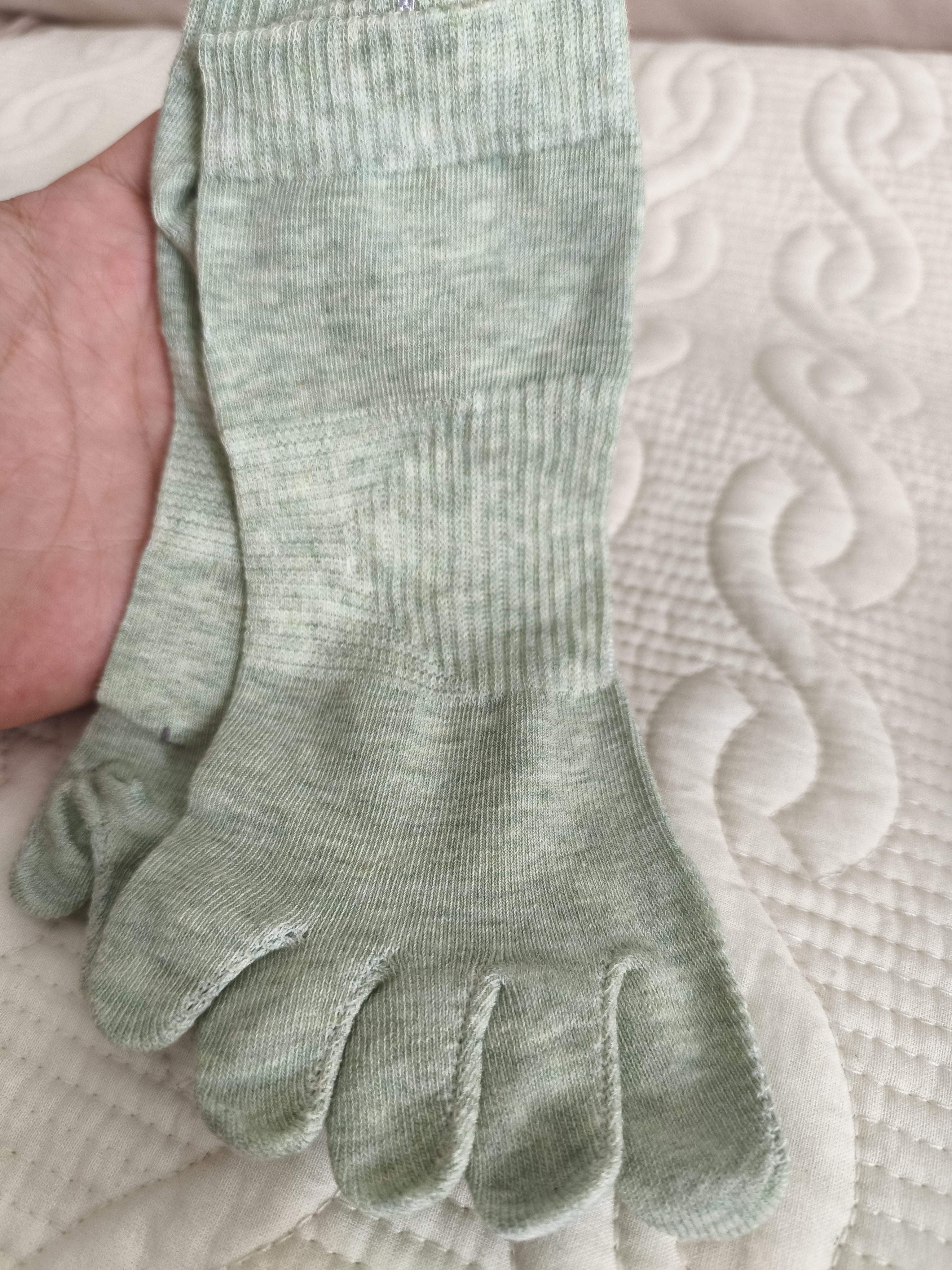 婷美五指袜女士3双装中筒7A抑菌吸汗防臭防脚气网孔透气五趾分离棉袜 实拍图