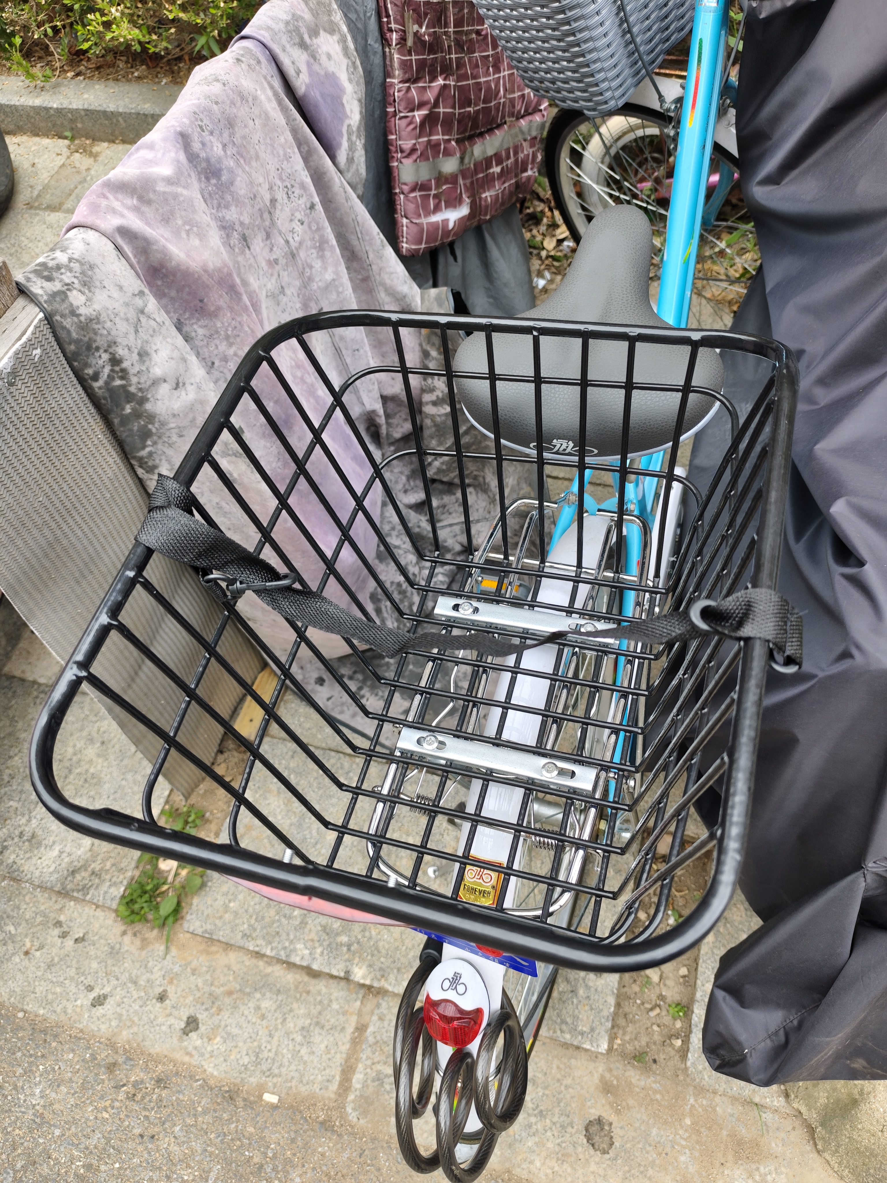 山地自行车车筐后车筐后座置物筐篮子后货架放书包大号大容量车篓 后车筐【送反光片+绑带】 实拍图