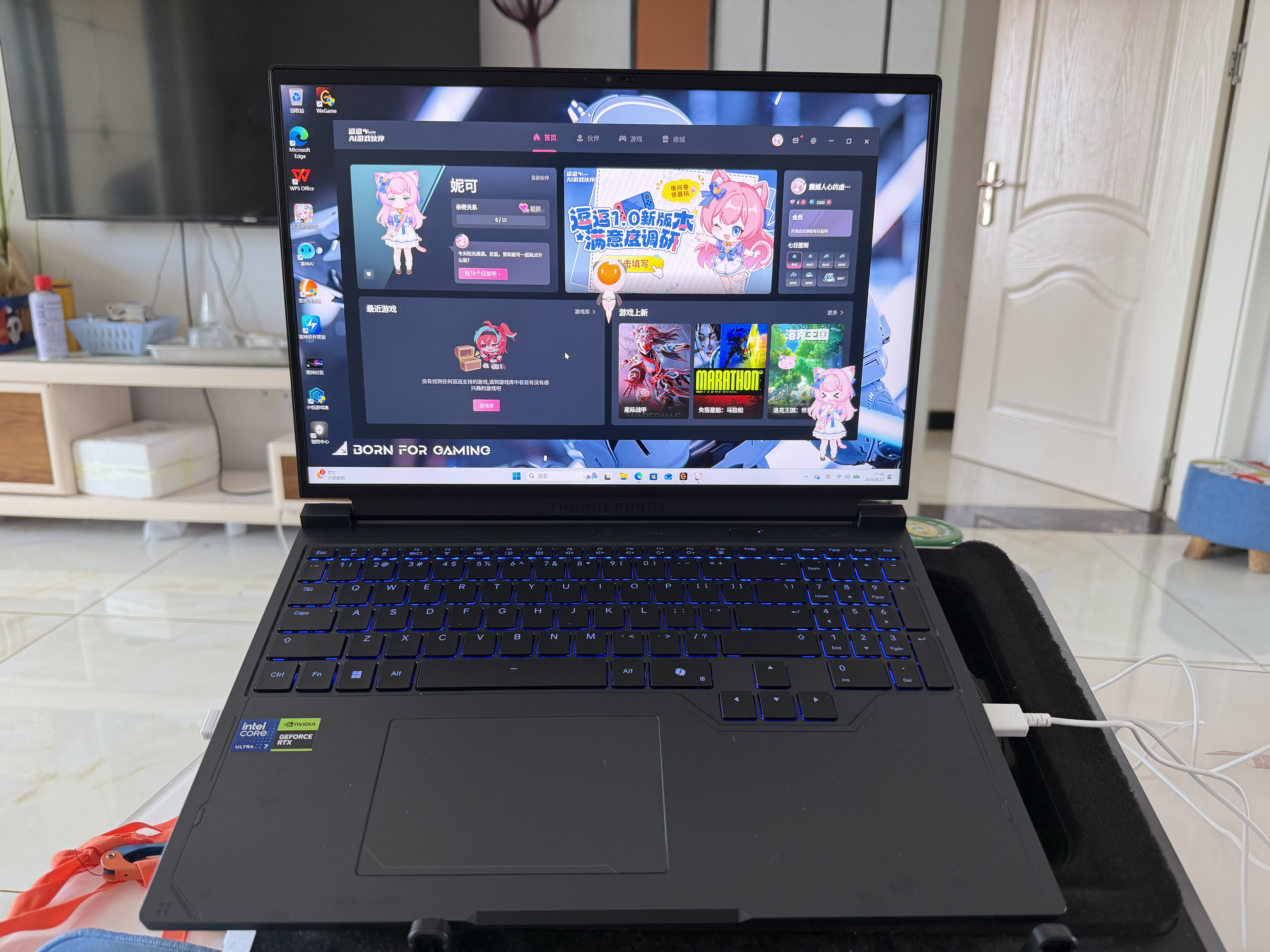 雷神猎刃S【RTX5060】学生AI高静游戏笔记本电脑（酷睿U7 255HX 16G 1T 300Hz）国家政府补贴 实拍图