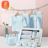 贝瑞加（Babyprints）新生儿礼盒婴儿衣服宝宝礼物满月春节送礼套装新年见面礼13件 蓝 实拍图